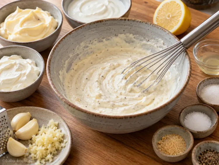 Knoblauchsoße anrühren – Dönersoße selber machen