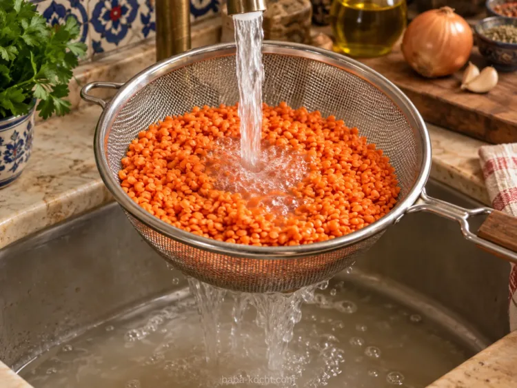 Linsen gründlich waschen – Mercimek Corbası