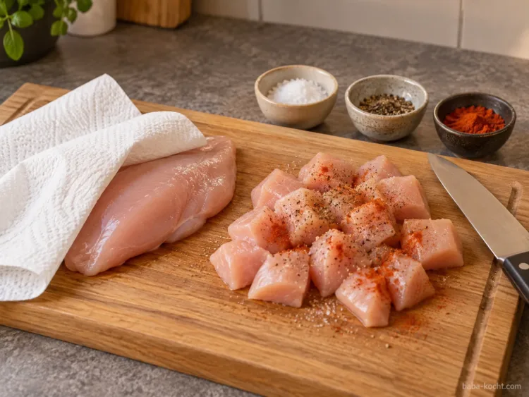Hähnchen vorbereiten – Hähnchen-Reis-Pfanne Hähnchen vorbereiten – Hähnchen-Reis-Pfanne