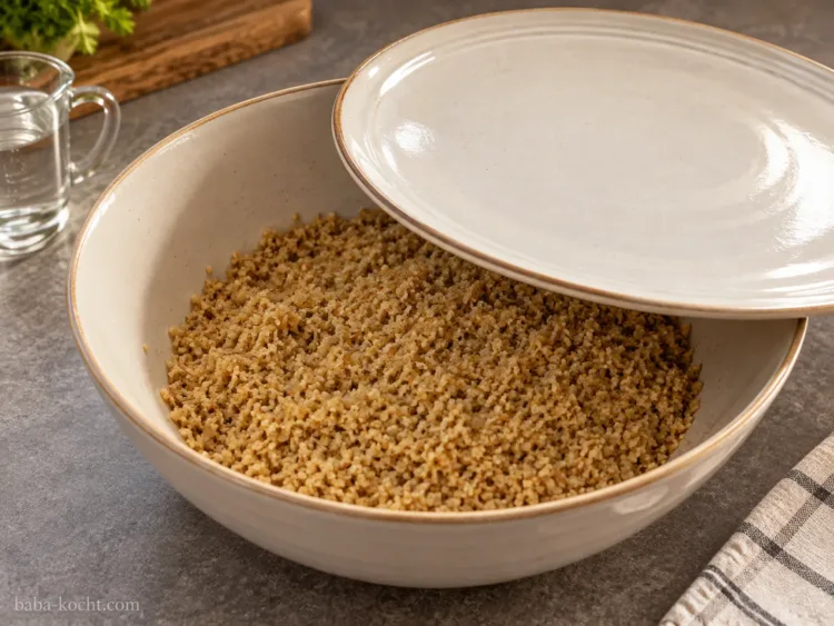 Bulgur vorquellen – Çiğ Köfte