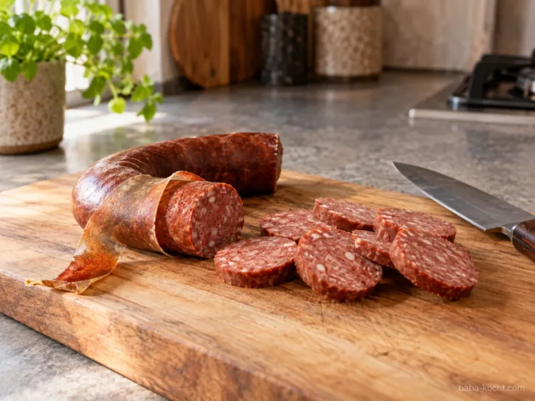 Sucuk schneiden – Sucuklu Yumurta
