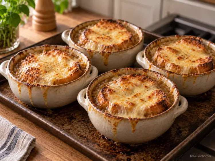 Mit Käse überbacken – Zwiebelsuppe