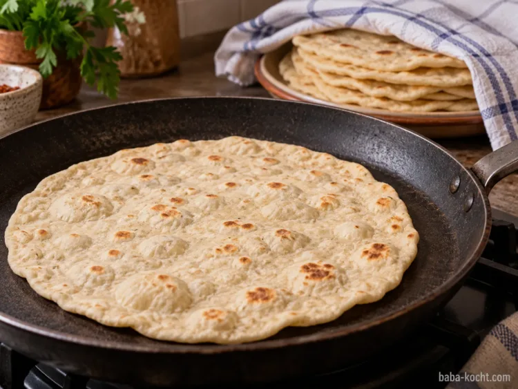 Fladen in der Pfanne backen – Kayseri Yağlaması