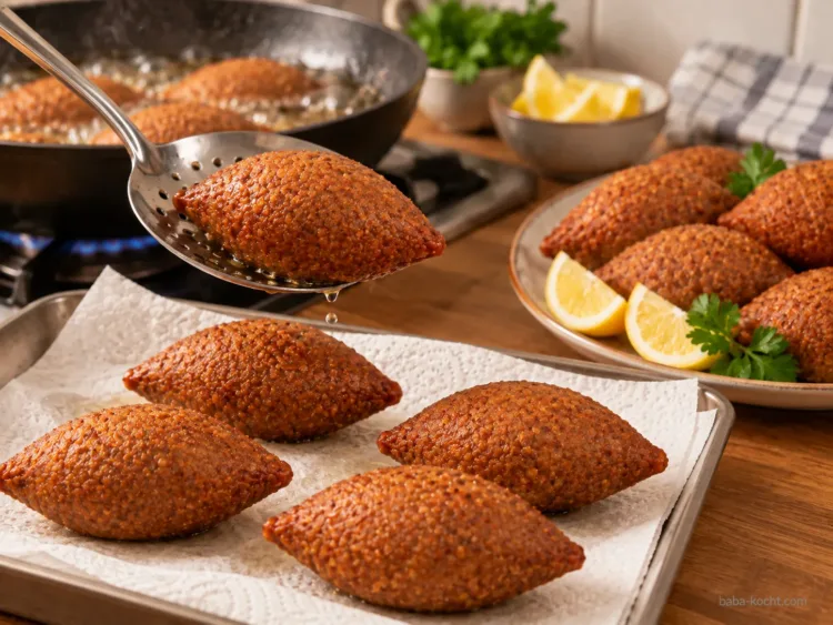Abtropfen und servieren – İçli Köfte Abtropfen und servieren – İçli Köfte