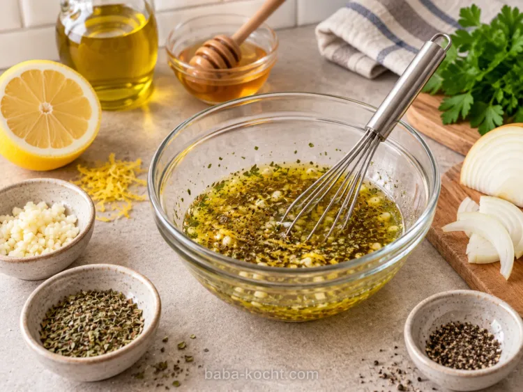 Marinade anrühren – Ofenlachs mit Kochkartoffeln