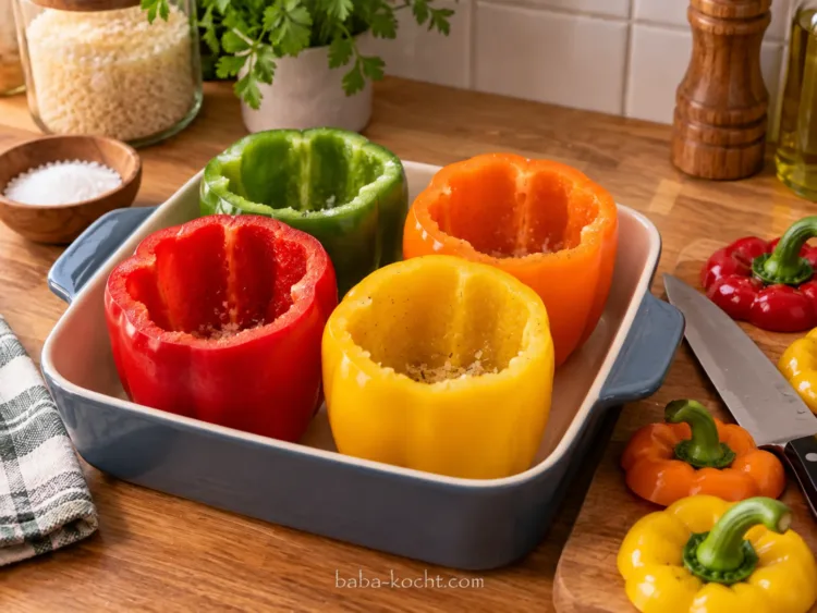 Paprika vorbereiten – Gefüllte Paprika mit Rinderhack Paprika vorbereiten – Gefüllte Paprika mit Rinderhack