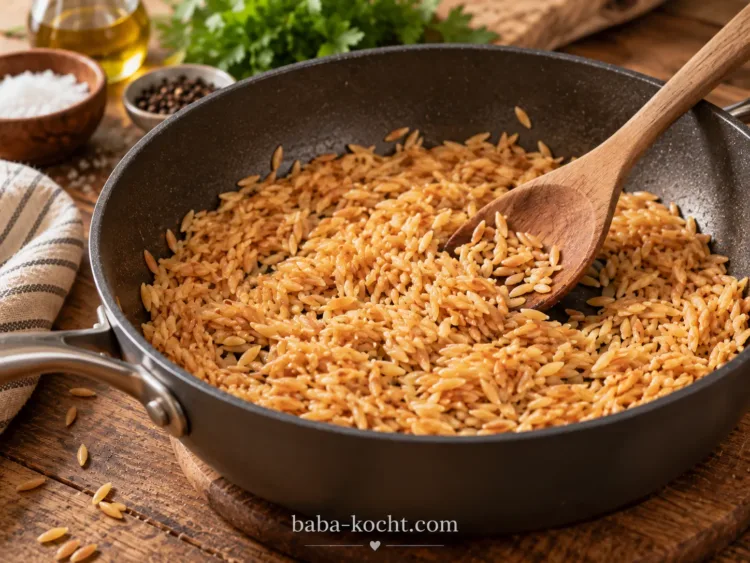 Kritharaki rösten – Hähnchen-Kritharaki-Salat