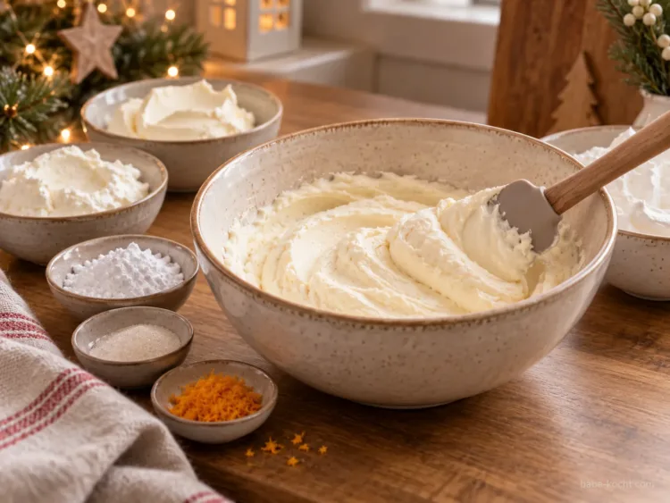 Mascarpone-Quark-Creme zubereiten – Spekulatius Tiramisu mit Himbeeren Mascarpone-Quark-Creme zubereiten – Spekulatius Tiramisu mit Himbeeren