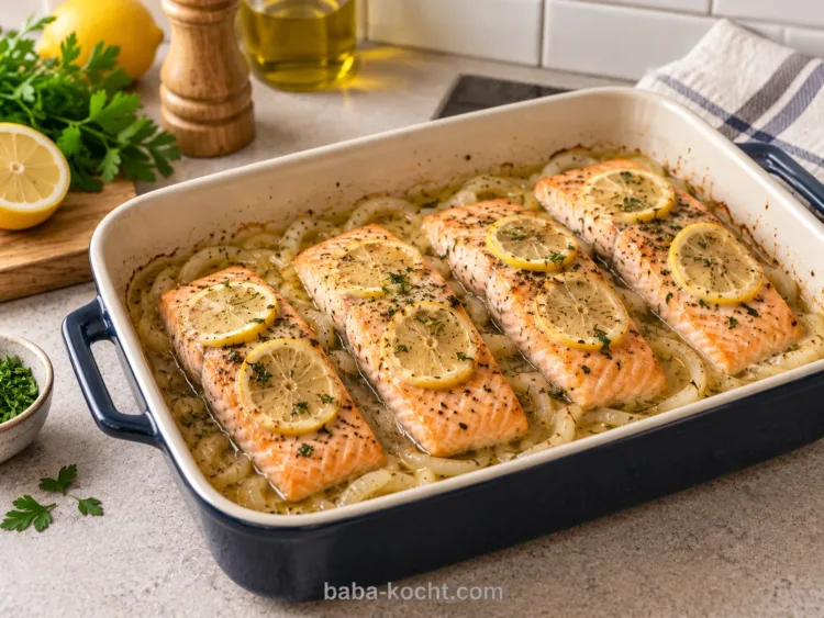 Lachs backen – Ofenlachs mit Kochkartoffeln