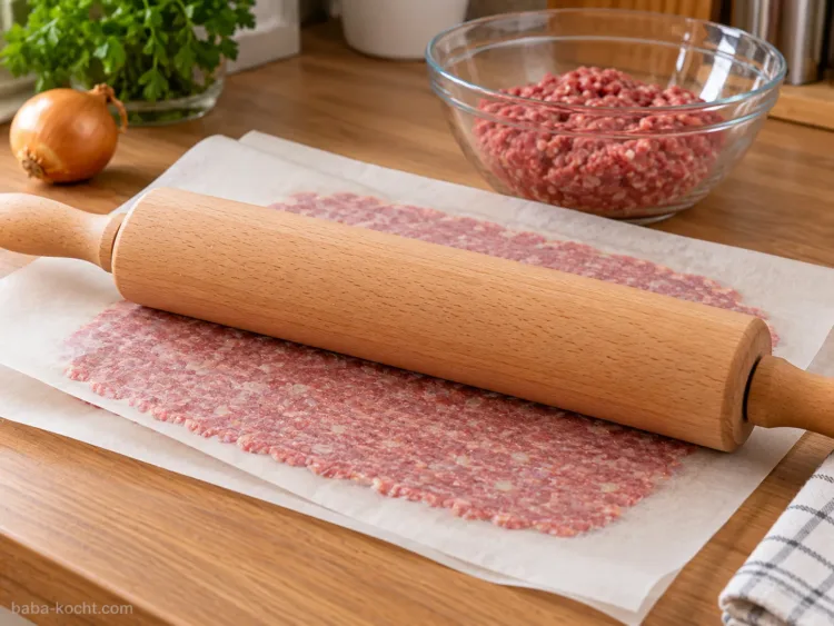 Dünn ausrollen – Backpapier Döner