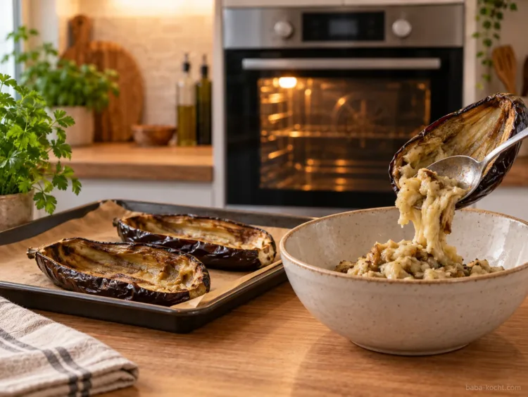 Fruchtfleisch herauslösen – Baba Ganoush