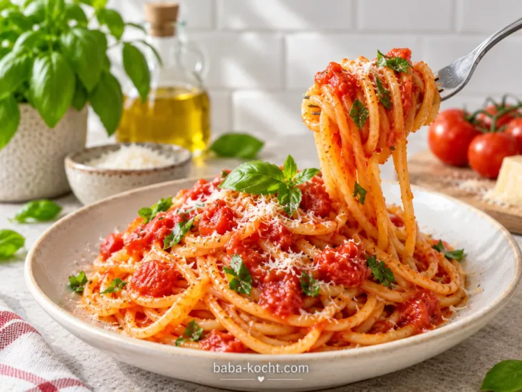 Servieren – Spaghetti Napoli Servieren – Spaghetti Napoli