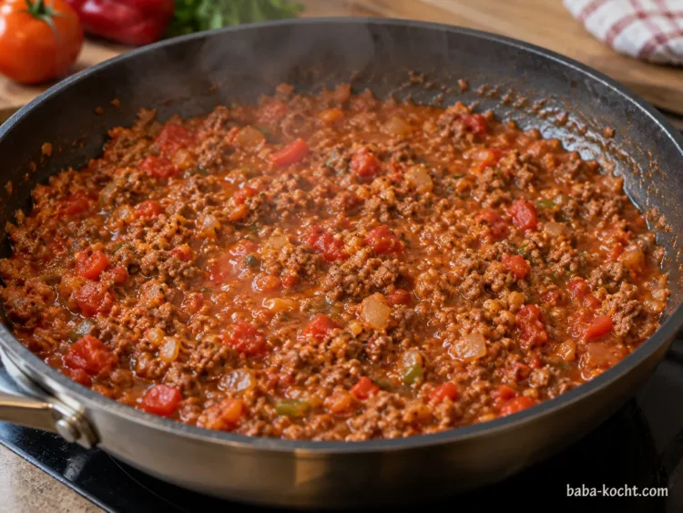 Hackfleischsauce fertigstellen – Kayseri Yağlaması