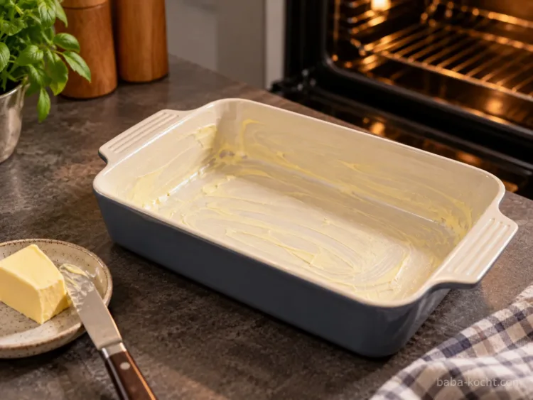 Backofen und Form vorbereiten – Lasagne mit Hackfleisch Backofen und Form vorbereiten – Lasagne mit Hackfleisch