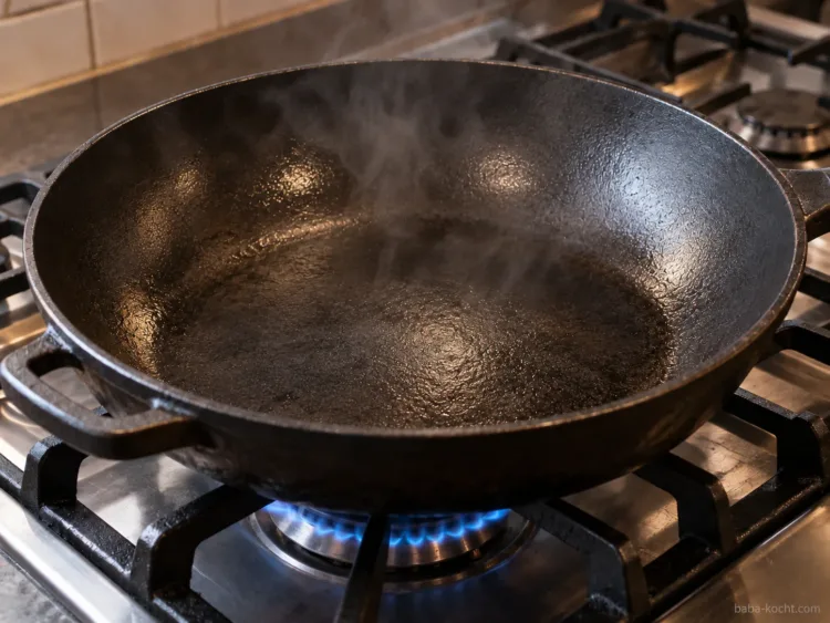 Pfanne stark erhitzen – Bulgogi Pfanne stark erhitzen – Bulgogi