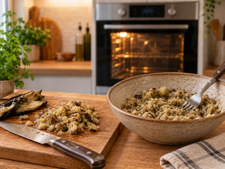 Aubergine zerkleinern – Baba Ganoush
