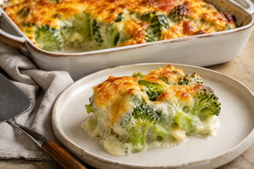 Brokkoli Gratin mit goldbrauner Käsekruste