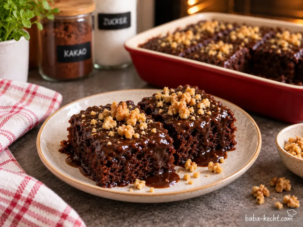 Saftiger Schokokuchen mit Schokosoße