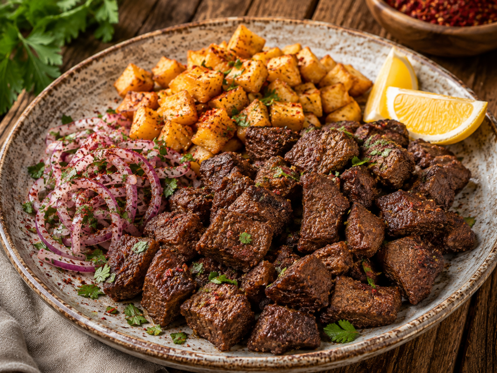 Arnavut Ciğeri – knusprige türkische Leber mit Sumach Zwiebeln