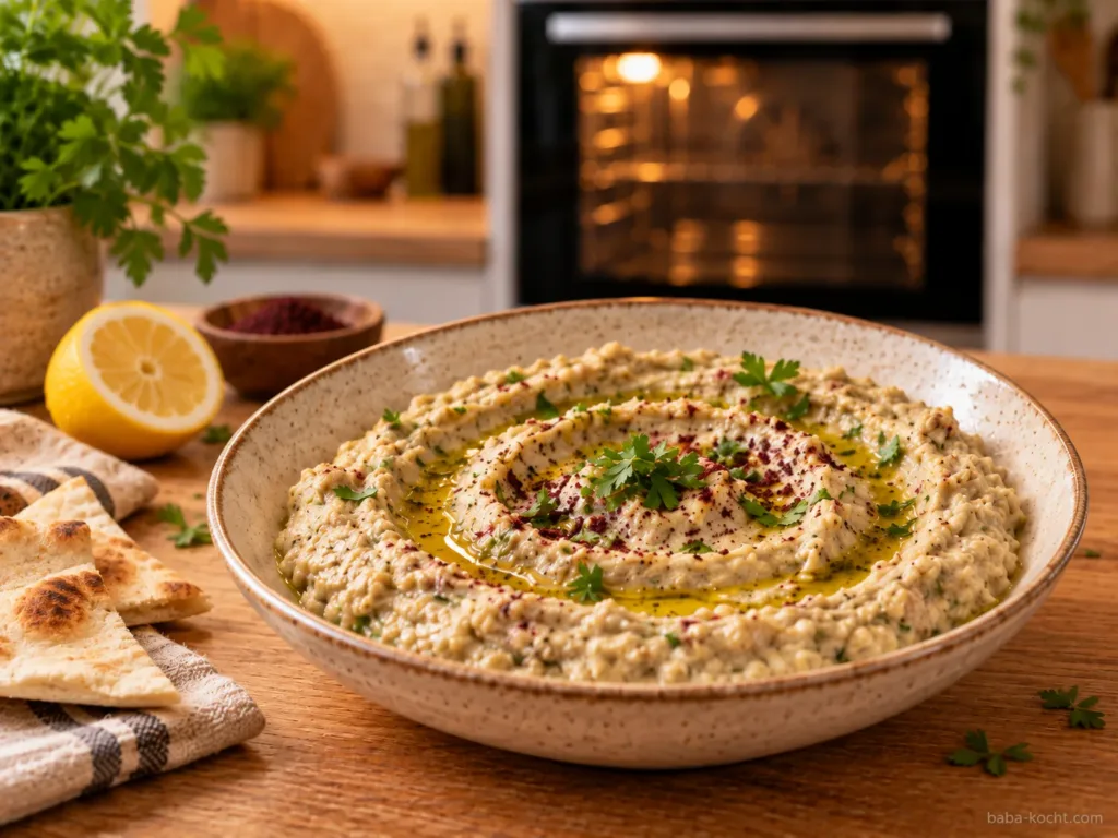 Baba Ganoush Rezept – cremiger Auberginen-Dip aus dem Ofen