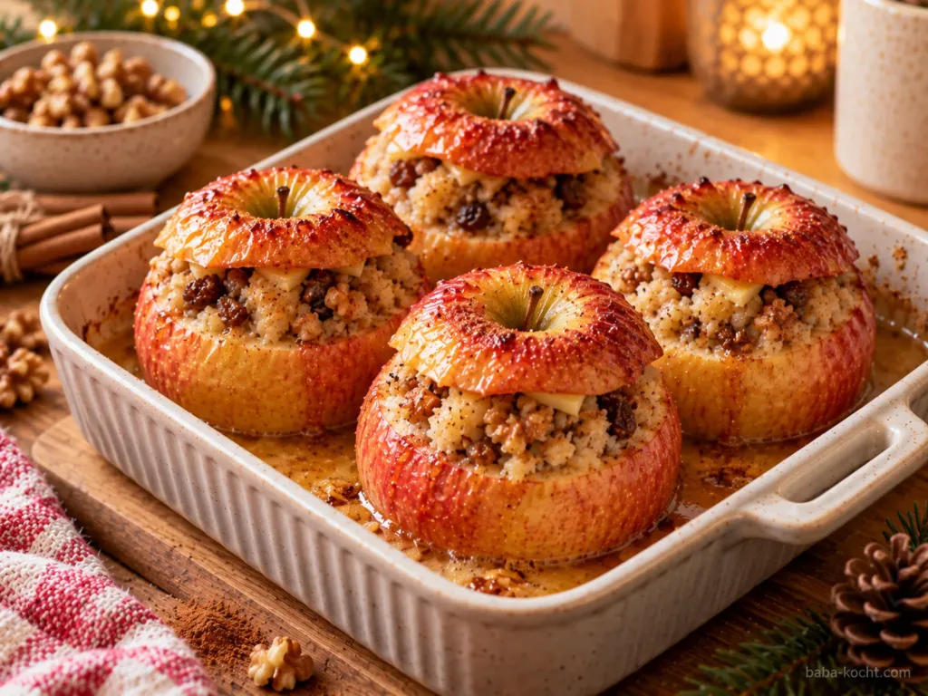 Bratapfel im Airfryer – mit Marzipan und Walnüssen
