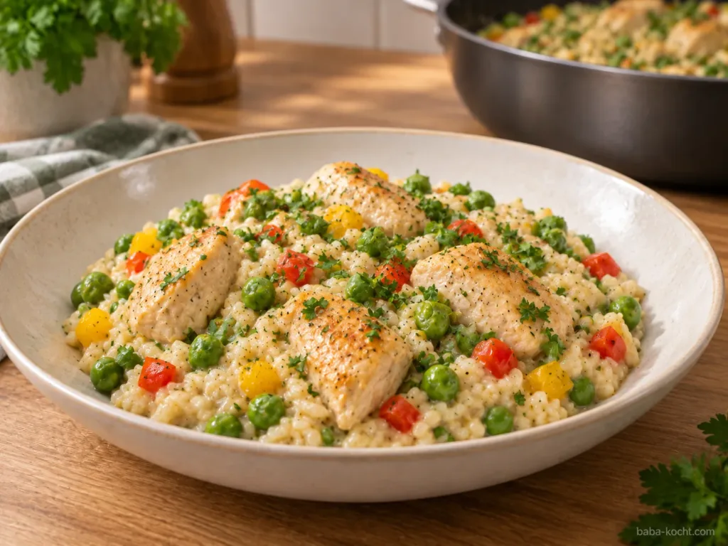 Hähnchen-Reis-Pfanne – saftig, cremig & einfach