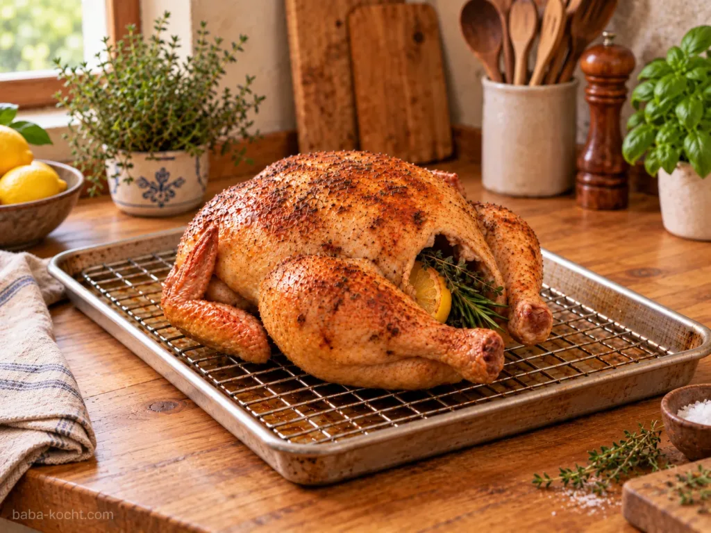 Hähnchen aus dem Backofen – extra knusprig & innen saftig