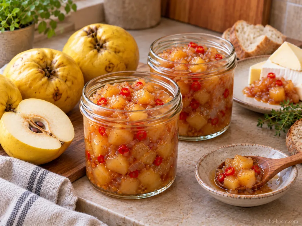 Quitten-Chutney mit Ingwer und Chili