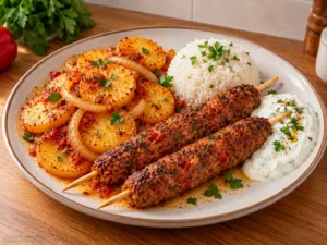 Kartoffel Köfte Spieße aus dem Ofen