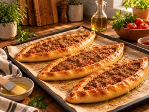 Kıymalı Pide – türkische Pide mit Hackfleisch